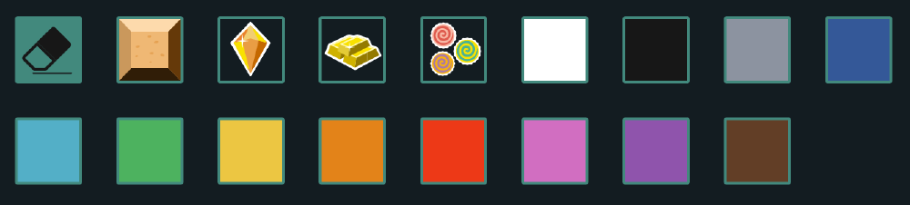 Weavly's custom background palette containing many coloured tiles.